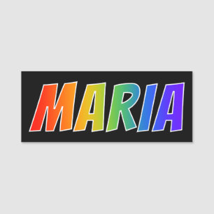 First Name "MARIA": Fun Rainbow Colouring Name Tag