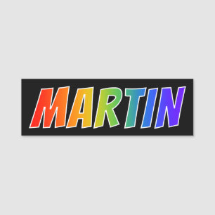 First Name "MARTIN": Fun Rainbow Colouring Tag