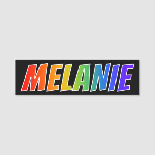 First Name "MELANIE": Fun Rainbow Colouring Name Tag