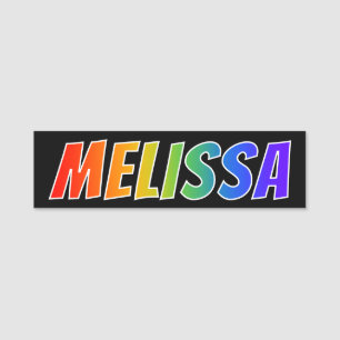 First Name "MELISSA": Fun Rainbow Colouring Name Tag