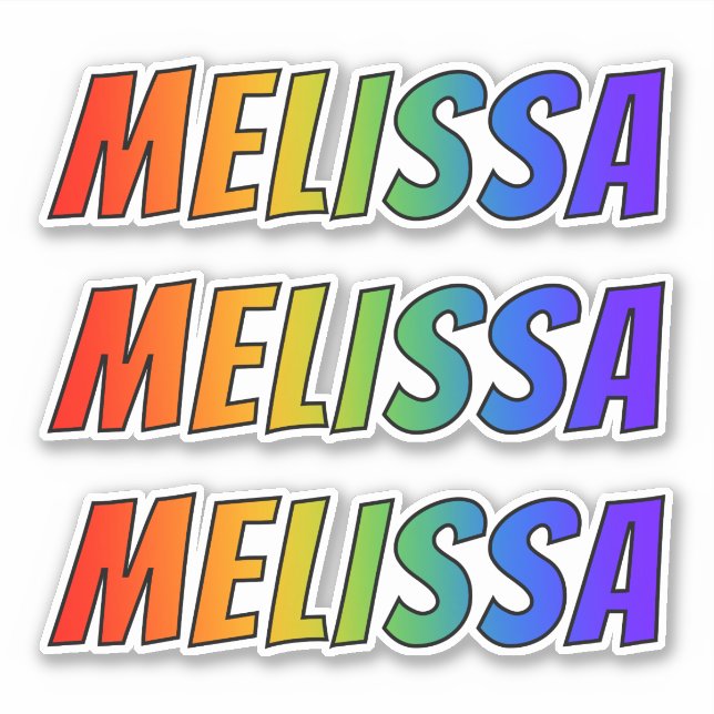 First Name "MELISSA" w/ Fun Rainbow Colouring (Front)