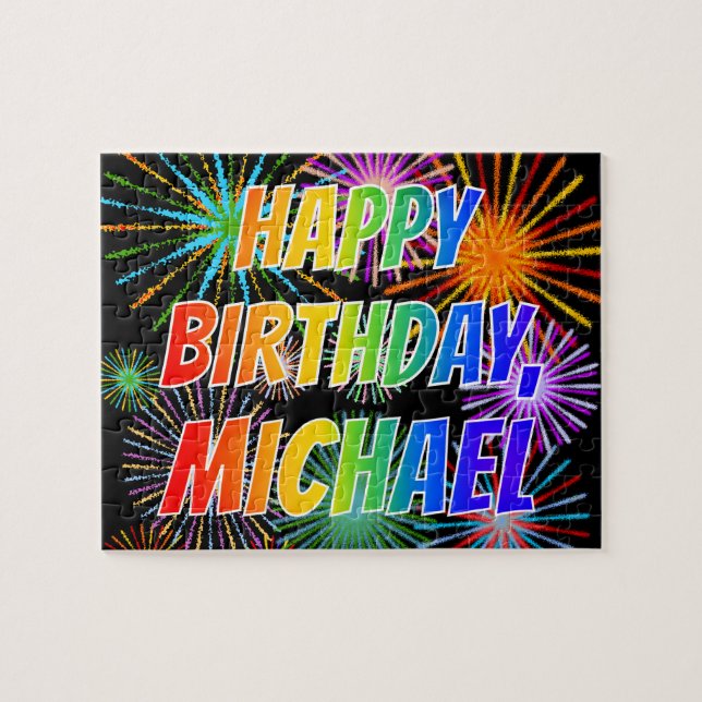 First Name "MICHAEL", Fun "HAPPY BIRTHDAY" Jigsaw Puzzle (Horizontal)