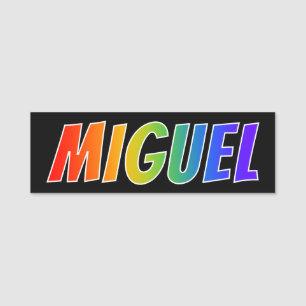 First Name "MIGUEL": Fun Rainbow Colouring Name Tag