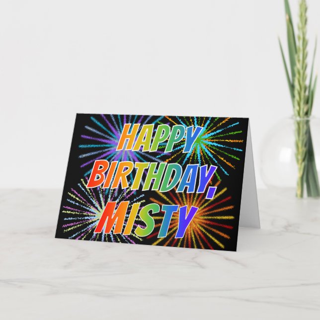 First Name "MISTY" Fun "HAPPY BIRTHDAY" Card (Front)