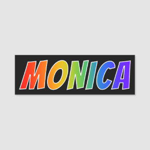 First Name "MONICA": Fun Rainbow Colouring Name Tag