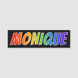 First Name "MONIQUE": Fun Rainbow Colouring Name Tag
