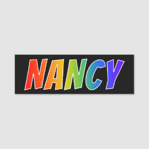 First Name "NANCY": Fun Rainbow Colouring Tag