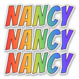 First Name "NANCY" w/ Fun Rainbow Colouring