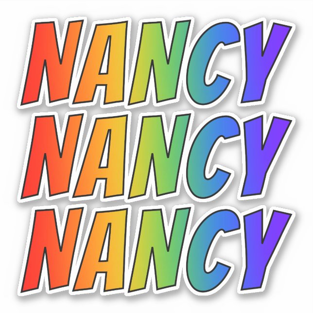 First Name "NANCY" w/ Fun Rainbow Colouring (Front)