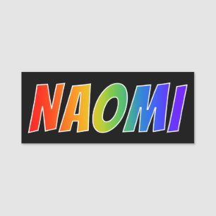 First Name "NAOMI": Fun Rainbow Colouring Name Tag