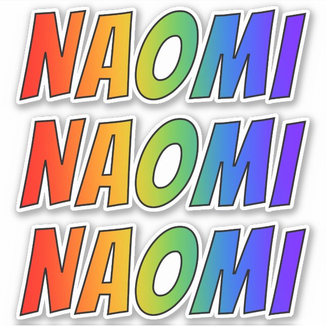 First Name "NAOMI" w/ Fun Rainbow Colouring (Front)
