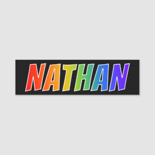 First Name "NATHAN": Fun Rainbow Colouring Tag