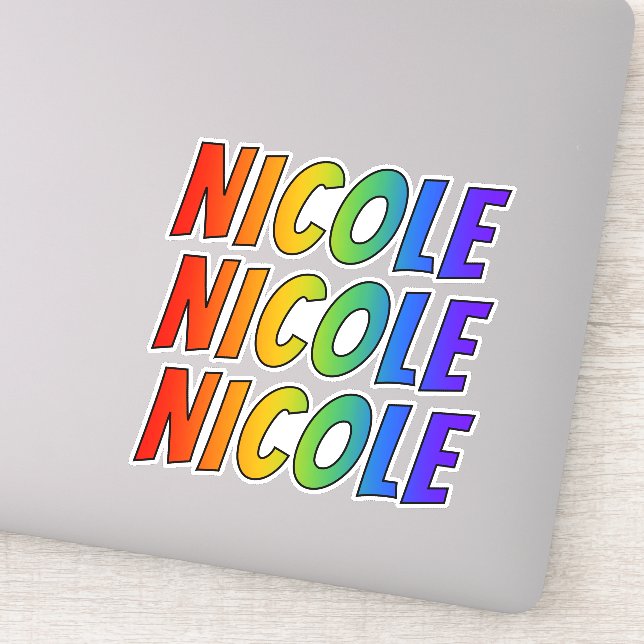 First Name "NICOLE" w/ Fun Rainbow Colouring (Detail)