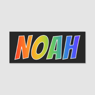 First Name "NOAH": Fun Rainbow Colouring Tag