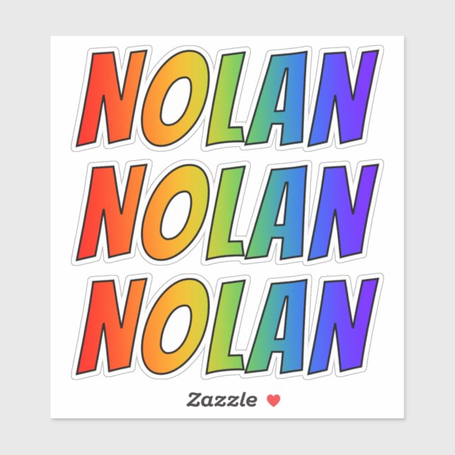 First Name "NOLAN" w/ Fun Rainbow Colouring (Sheet)