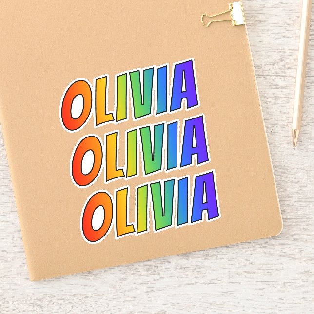 First Name "OLIVIA" w/ Fun Rainbow Colouring (Notebook)