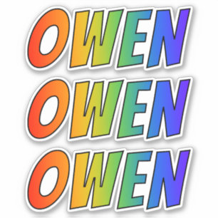 First Name "OWEN" w/ Fun Rainbow Colouring