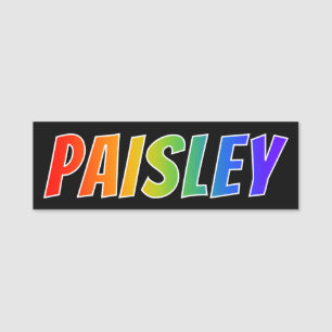 First Name "PAISLEY": Fun Rainbow Colouring Name Tag