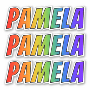 First Name "PAMELA" w/ Fun Rainbow Colouring