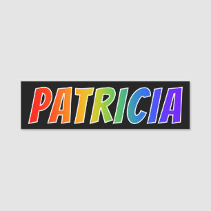 First Name "PATRICIA": Fun Rainbow Colouring Tag