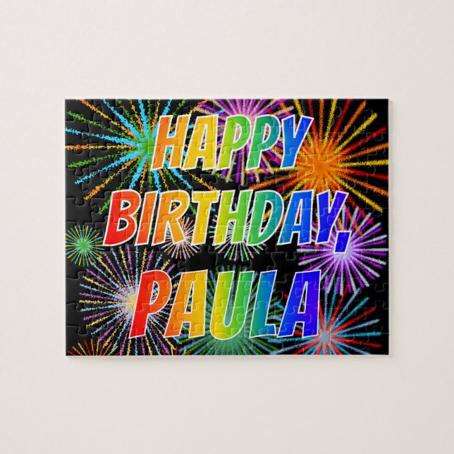 First Name "PAULA", Fun "HAPPY BIRTHDAY" Jigsaw Puzzle (Horizontal)