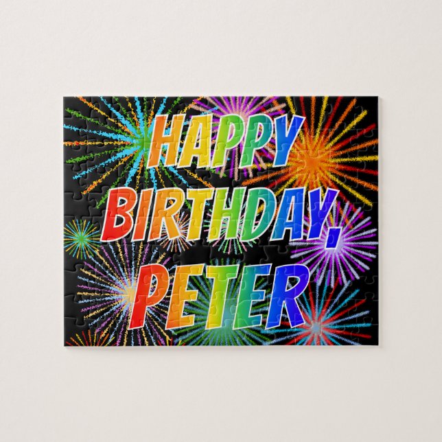 First Name "PETER", Fun "HAPPY BIRTHDAY" Jigsaw Puzzle (Horizontal)