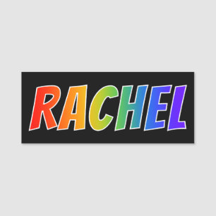 First Name "RACHEL": Fun Rainbow Colouring Tag