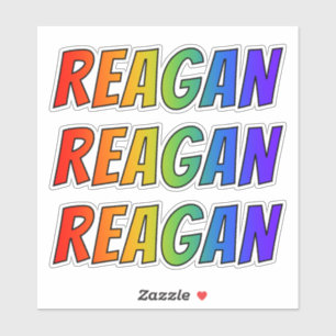 First Name "REAGAN" w/ Fun Rainbow Colouring