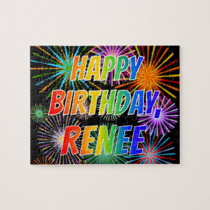 First Name "RENEE", Fun "HAPPY BIRTHDAY" Jigsaw Puzzle