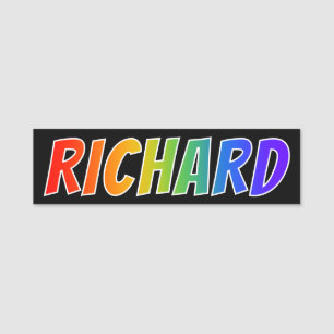 First Name "RICHARD": Fun Rainbow Colouring Tag