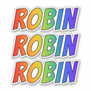 First Name "ROBIN" w/ Fun Rainbow Colouring