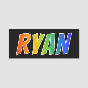 First Name "RYAN": Fun Rainbow Colouring Name Tag