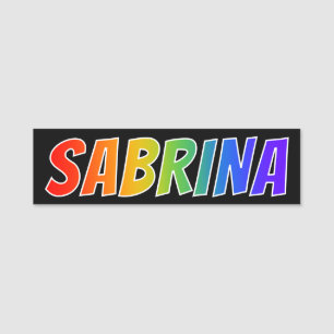 First Name "SABRINA": Fun Rainbow Colouring Tag