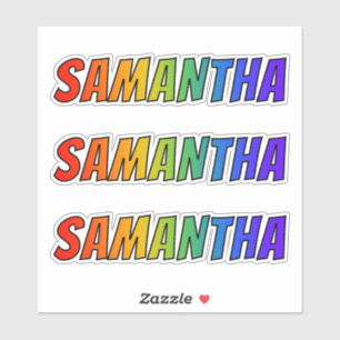 First Name "SAMANTHA" w/ Fun Rainbow Colouring