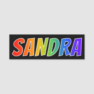 First Name "SANDRA": Fun Rainbow Colouring Tag