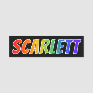 First Name "SCARLETT": Fun Rainbow Colouring Tag