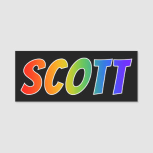 First Name "SCOTT": Fun Rainbow Colouring Name Tag