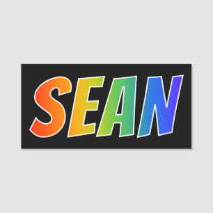 First Name "SEAN": Fun Rainbow Colouring Name Tag