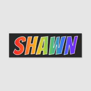 First Name "SHAWN": Fun Rainbow Colouring Name Tag