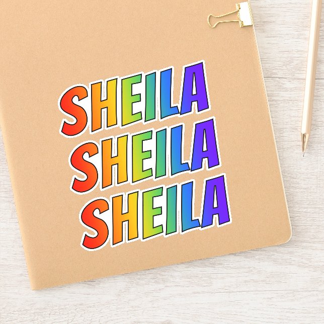 First Name "SHEILA" w/ Fun Rainbow Colouring (Notebook)