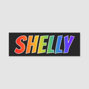 First Name "SHELLY": Fun Rainbow Colouring Name Tag