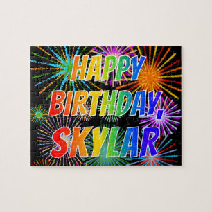 First Name "SKYLAR", Fun "HAPPY BIRTHDAY" Jigsaw Puzzle