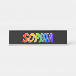 First Name "SOPHIA": Fun Rainbow Colouring Desk Name Plate