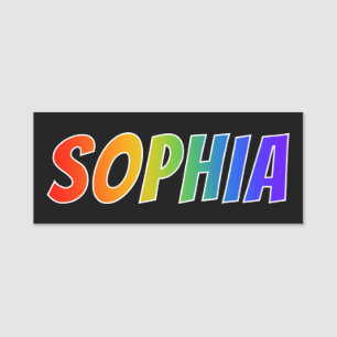 First Name "SOPHIA": Fun Rainbow Colouring Tag