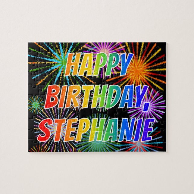 First Name "STEPHANIE", Fun "HAPPY BIRTHDAY" Jigsaw Puzzle (Horizontal)