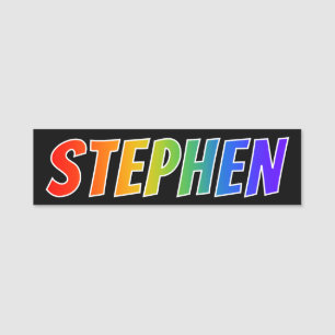 First Name "STEPHEN": Fun Rainbow Colouring Name Tag
