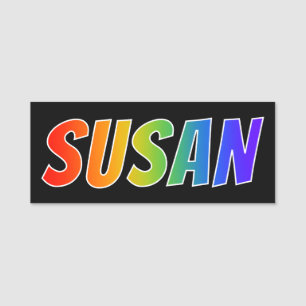 First Name "SUSAN": Fun Rainbow Colouring Name Tag