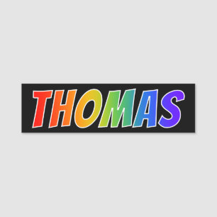 First Name "THOMAS": Fun Rainbow Colouring Name Tag
