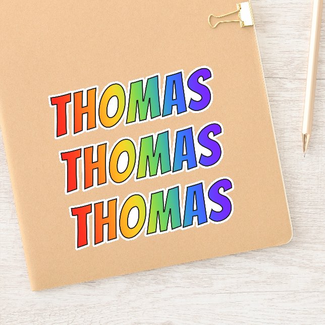 First Name "THOMAS" w/ Fun Rainbow Colouring (Notebook)