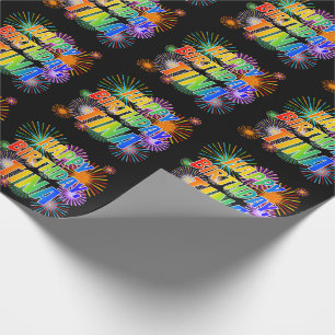 First Name "TINA", Fun "HAPPY BIRTHDAY" Wrapping Paper